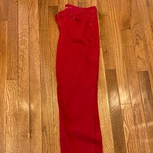 Red skinny jeans
